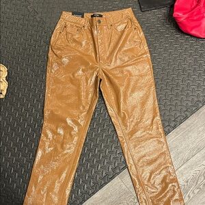 AFRM Brown Leather Pants
